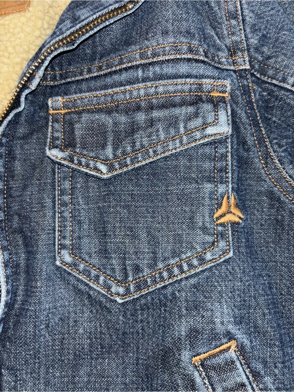 Old Navy Blue Denim Jacket with Sherpa Interior Size XS